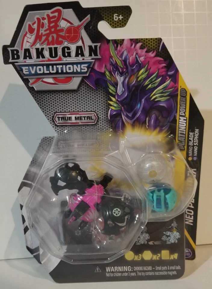 BAKUGAN EVOLUTIONS Platinum Power Up NEO PEGATRIX Nano Blade Nano Siphon