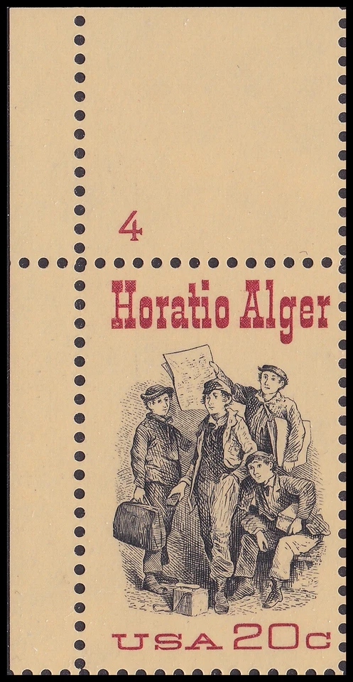 US 2010 Horatio Alger 20c plate single UL #4 MNH 1982 - Image 1 of 1