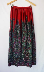 Vintage Renee Helga Howie Pure Wool Maxi Skirt Lightweight Twill Paisley 8 24" - Bild 1 von 5