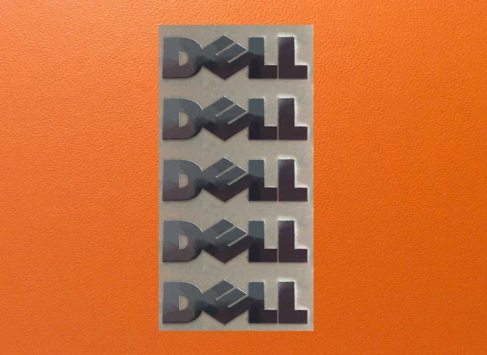 5 pcs Sticker for Dell Skylake Silver Chrome Color Logo Decal Badge 22mm x 5mm - Image 1 of 1