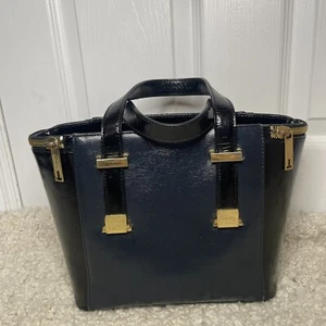Ted Baker Leather Blue and Black Satchel Bag Purse - Picture 1 of 9