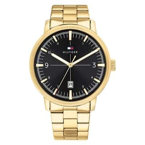 Tommy Hilfiger Gold Steel Black Dial Men's Watch - 1710454 - Picture 1 of 4
