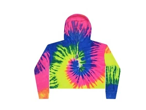Tie Dye Crop Tops Sudadera con capucha Sudaderas Neon Rainbow Tallas para jóvenes y adultos Colortone - Imagen 1 de 1