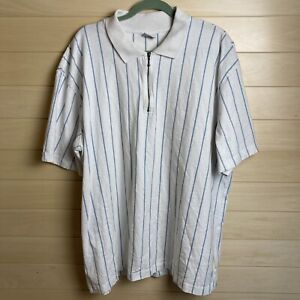 Urban outfitters Men’s XL short sleeve Polo Shirt Blue & White Vertical Stripes