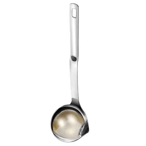 1x Stainless Steel Soup Fat Oil Separator Ladle Skimmer Filter Long Handle Spoon - Picture 1 of 11
