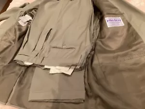 D’Avenza Roma by John Bray Jermyn Street. 100% beige two piece suit 46R - Picture 1 of 4