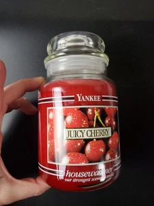 YANKEE CANDLE 22 oz. *RARE BEAUTY* JUICY CHERRY: BLACK BAND, NEVER BURNED - Picture 1 of 5
