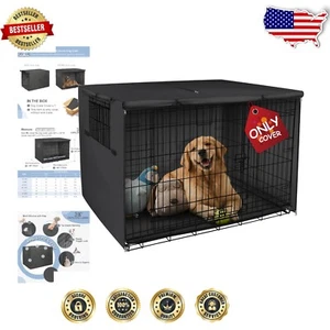 Comfort & Security: 48" Heavy-Duty Polyester Dog Crate Cover with Mesh Window - Picture 1 of 8