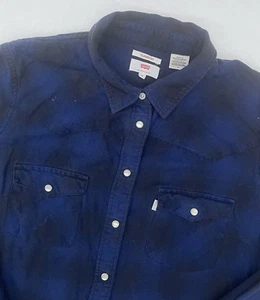 Camisa Levi’s Pearl con botones a presión para mujer mediana azul marino leñador occidental en muy buena condición - Imagen 1 de 12