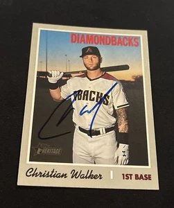 CHRISTIAN WALKER Signed 2019 Topps Heritage Baseball Card In Person Auto - Picture 1 of 1