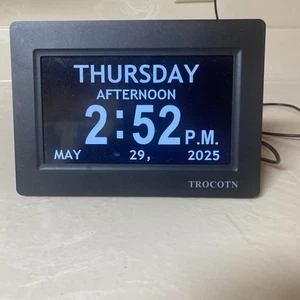Trocotn Digital Calendar Clock. Time,Month,Day,Year. Large Numbers Easy To Read - Picture 1 of 5