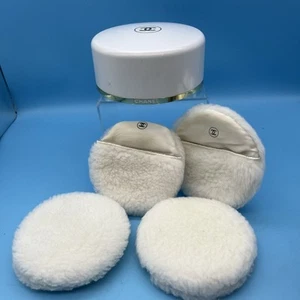 Bolsillo de soplo de polvo vintage de Chanel años 70 4 piezas CC + Estuche de polvo de baño vacío *LEER - Imagen 1 de 11