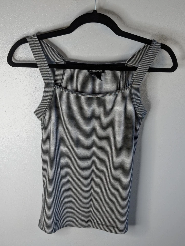 Camiseta sin mangas para mujer Willi Smith a rayas blancas y negras mediana Foto 1 de 4