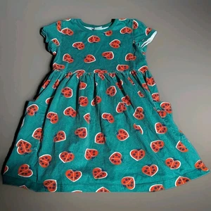 HANNA ANDERSSON Playground Dress Pockets 110 5 Ladybug Heart Love Bugs - Picture 1 of 4
