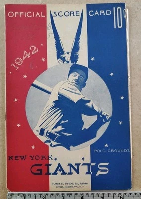 Vintage 1942 New York Giants vs. Chicago Cubs Jimmie Foxx Scored - Image 1 of 4