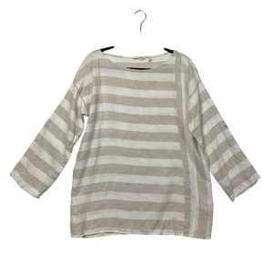 Soft Surroundings Women's 100% Linen Beige Cream Popover Top Size Medium - Picture 1 of 8