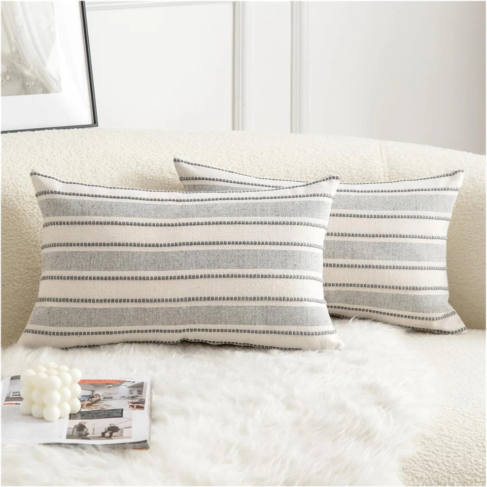 Fundas de Almohada de Navidad, Funda de Almohada Boho Roja Texturizada, Fundas de Almohada 20 X 20 In Foto 1 de 4