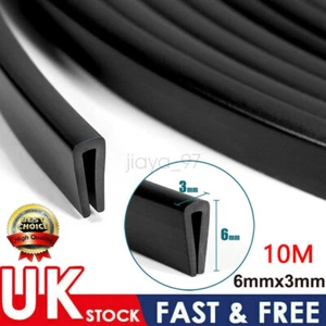 10M Car Door Boot Edge Protector Strip Trim U Shape Guard Seal Rubber Black UK - Picture 1 of 9