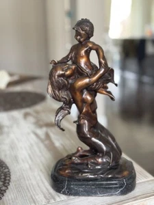 Hot Cast Bronze Sculpture Mother with Child By French Artist-Chiparus, Figurine - Picture 1 of 3