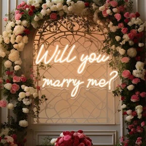 Letrero de neón Will You Marry Me para decoración de pared para propuesta boda aniversario decoración - Imagen 1 de 6