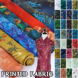 Chinesische Landschaft Malerei Stoff Seide Stretch Satin für Cheongsam Hanfu - Bild 1 von 44