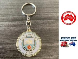 Manchester City Metal Logo Single Sided Keyring gift football soccer - LTD QTY - Picture 1 of 4