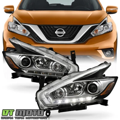 Par de faros proyectores LED DRL halógenos para Nissan Murano 2015-2018 Foto 1 de 4