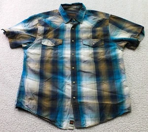 Northwest Territory Plaid Button Down Shirt Men's LARGE Multicolor Short Sleeve - Picture 1 of 6