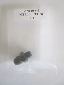 AN816-6-2 Straight Adapter 3/8 Tube to 1/8 NPT Pipe Nipple Fitting Steel - Picture 1 of 3