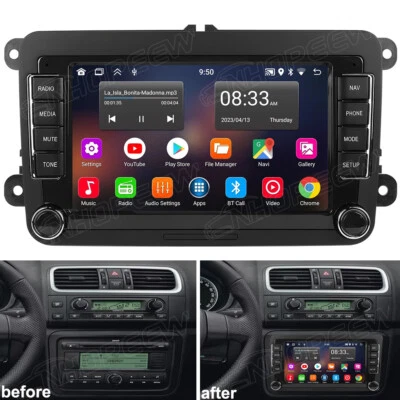 NHOPEEW Android 15 Autoradio GPS NAVI WIFI Bluetooth FM RDS Für Skoda Fabia II 2008-2013