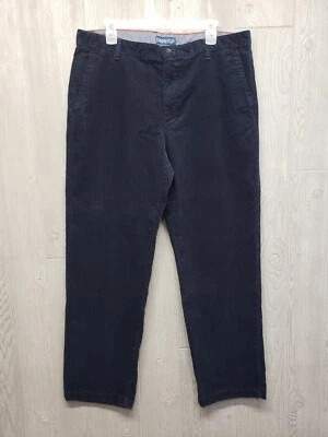 Pantalones informales Izod para hombre 36x32 pana calce recto azul marino frente plano Foto 1 de 4