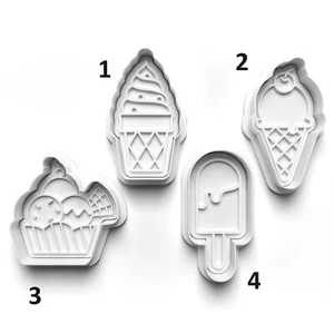 Icecream Dessert Summer Cookie Cutter Embosser Stamp Fondant Set High Quality - Picture 1 of 1