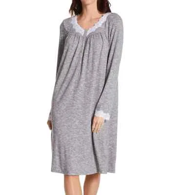 Nuevo con etiquetas $68 Eileen West Gris SUPER SUAVE Suéter Tejido AJUSTE DE ENCAJE Vals Camisón Talla L Foto 1 de 4