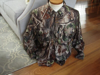 Drake Ol' Tom Turkey Hunting Camo Shirt Mens M Removable Spine Pad Outdoors - Image 1 of 4