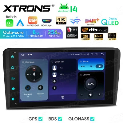 Android 14 Car Radio Stereo 8 inch WIFI 4G LTE 256GB HiFi DTS DSP for Audi A3 S3 - Image 1 of 4