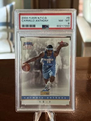 2004 2004-05 Fleer National Trading Card Day #8 Carmelo Anthony RC Rookie PSA 8 - Image 1 of 2