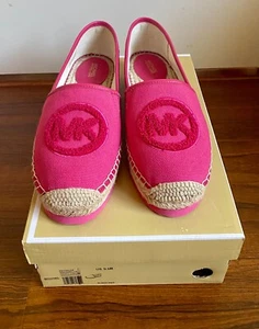 Michael Kors Mathilde Damenschuhe Espadrille schweres Canvas rubinrot neu im Karton 9,5 M - Bild 1 von 9