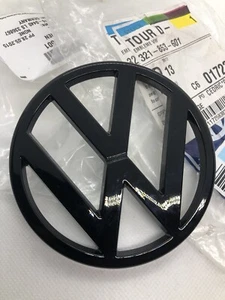 Logo Badge Vw Golf 1 I MK1 Calandre Grille Noir Brillant ORIGINAL 321853601 - Foto 1 di 12