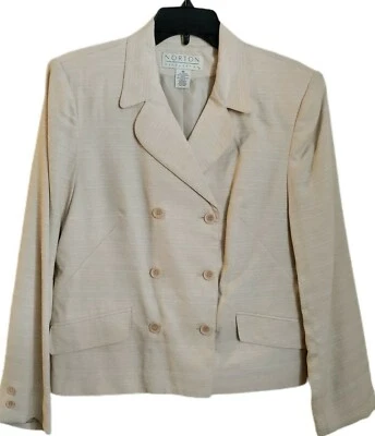 Blazer Norton McNaughton Mujer Talla 10 Beige Doble Pecho Usar para Trabajar Foto 1 de 4