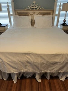 WAMSUTTA white 100% cotton solid white /Ivory DUVET KING 2 Shams Sold AS IS **** - Picture 1 of 6