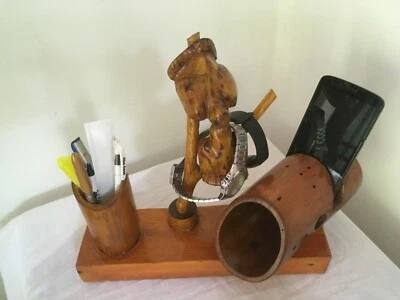 Desk Organizer Desk top Cell Phone Docking Watch Pen Pencil holder hand made - Image 1 of 4