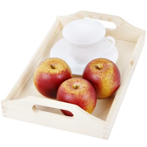 Tablett Holz Serviertablett 20 x 30 cm Naturholz unbehandelt Griff Holztablett - Bild 1 von 6