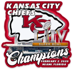 Kansas City Chiefs Super Bowl LIV Champions 54 Football Logo Type Die-cut MAGNET - Picture 1 of 1
