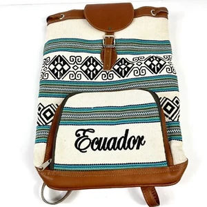 Ecuador Woven Crossbody Backpack Shoulder Bag Overnight Colorful Made In Ecuador - Picture 1 of 15
