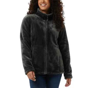 32 Degrees Full Zip Front Plush Faux Fur Jacket Green Women's Sz M NWT - Picture 1 of 5