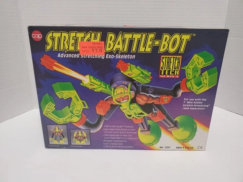 Stretch Armstrong Battle-bot Cap Toys 1994 Opened but not played with Cover