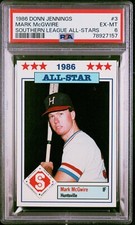 1986 Donn Jennings Mark McGwire Southern League All Stars Rookie #3 PSA EX-MT 6