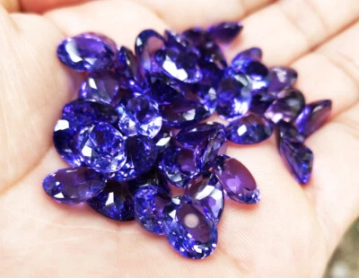 Lot 6pcs. 8x6 mm. Excellent Oval Blue Tanzanite, Great Fire Excellent Luster AAA - Image 1 of 4