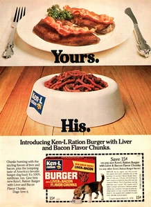 PRINT AD 1978 Ken-L Ration Burger Dog Food Beagle Coupon Yours His Vintage - Picture 1 of 1