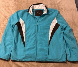 Vintage Three Hearts Womens L Teal Windbreaker - Picture 1 of 7
